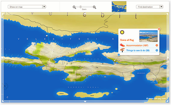 Karta otoka Paga
